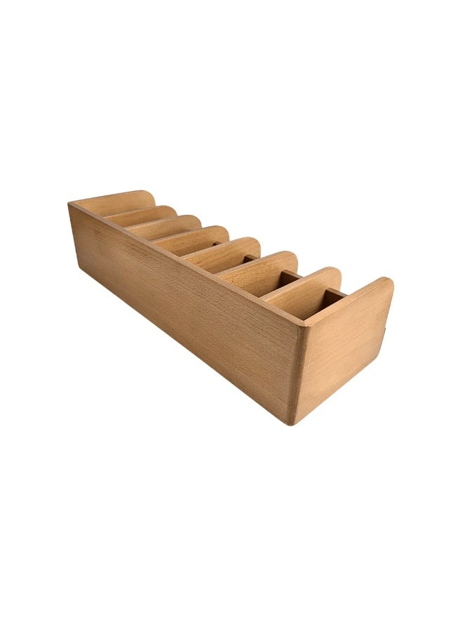 Wooden Belt Organizer with 7 Removable Compartments – 44.5×18×11 cm, Solid Natural Wood, Waterproof, Durable Storage for Drawers, Dressing Rooms, and Closets - Image 2