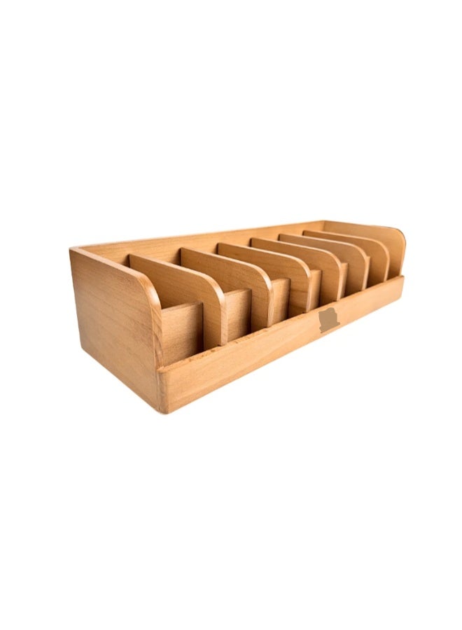 Wooden Belt Organizer with 7 Removable Compartments – 44.5×18×11 cm, Solid Natural Wood, Waterproof, Durable Storage for Drawers, Dressing Rooms, and Closets - Image 4