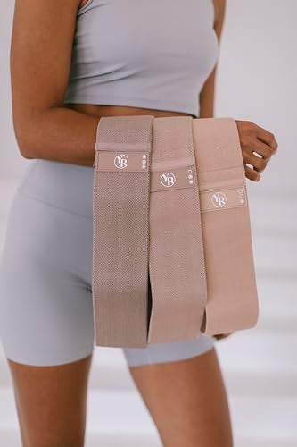 Your Reformer Fabric Booty Band Set for Pilates and Other Workouts- 3 Levels of Resistance 100% Latex Free- Mocha - Image 2