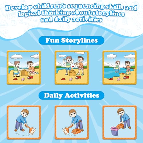 Kasfalci Sequencing CardsSequence Board Game for KidsSpeech Therapy Materials Toys for AutismStory StorytellingSocial SkillsSentence BuildingPreschool Learning ActivitiesClassroom Homeschool - Image 5