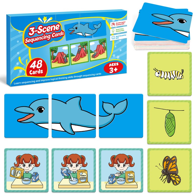Kasfalci Sequencing CardsSequence Board Game for KidsSpeech Therapy Materials Toys for AutismStory StorytellingSocial SkillsSentence BuildingPreschool Learning ActivitiesClassroom Homeschool - Image 3