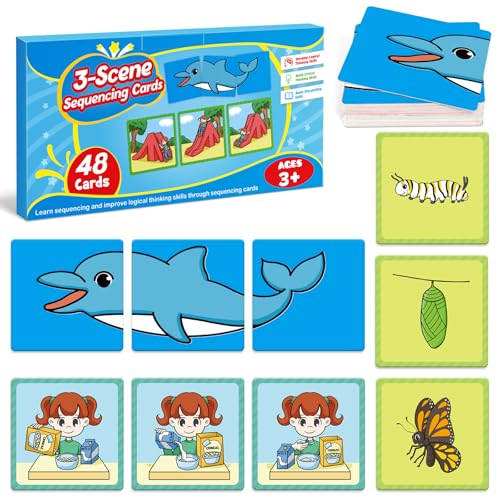 Kasfalci Sequencing CardsSequence Board Game for KidsSpeech Therapy Materials Toys for AutismStory StorytellingSocial SkillsSentence BuildingPreschool Learning ActivitiesClassroom Homeschool - Image 1