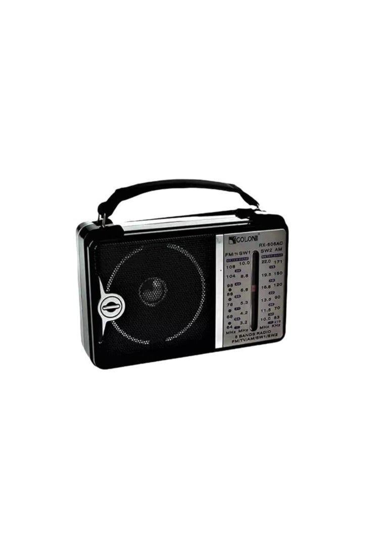 Small Electric Radio with Classic Design - 606 Black - Image 2