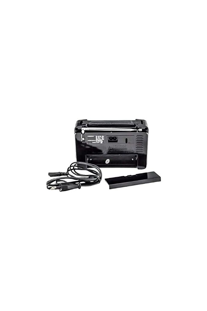 Small Electric Radio with Classic Design - 606 Black - Image 3