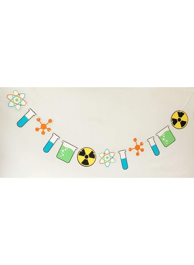 Pinfliers Science Theme Paper Bunting, 12 Pieces, Orange, Blue, Green, Yellow, White and Black, 55 inches in Length - Image 4