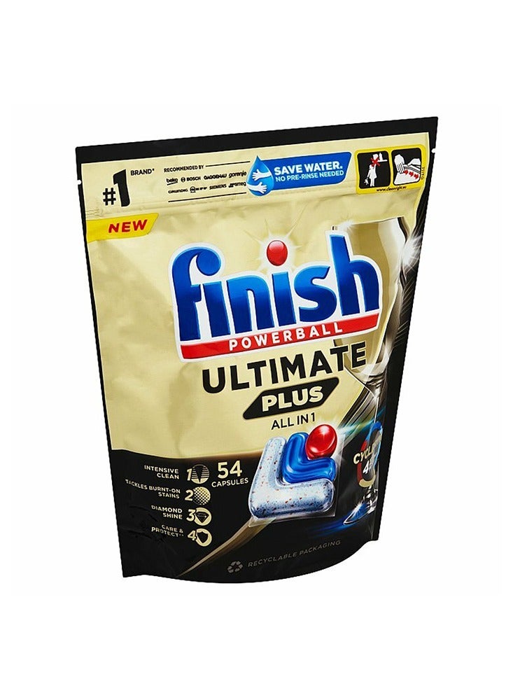 Finish All in 1 Powerball Ultimate Plus Dishwasher 54 Caps 658.8g - Image 2