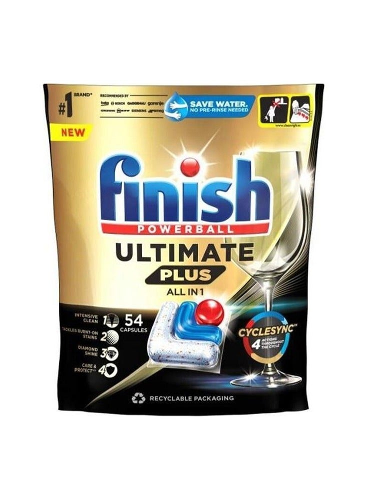 Finish All in 1 Powerball Ultimate Plus Dishwasher 54 Caps 658.8g