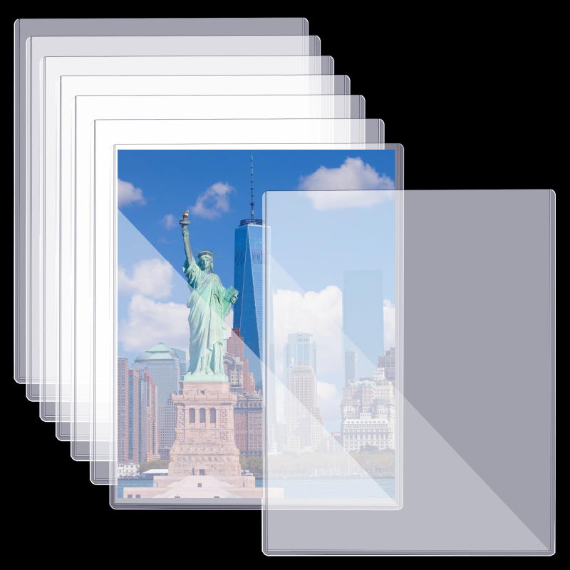 Ysglory 8 1/2" x 11" Rigid Print Protectors Clear Sheet Protectors Hard Plastic Paper Page Magazine Protectors for Collectors Rigid Top Loaders Document Holder Birth Certificate Protector (8) - Image 1