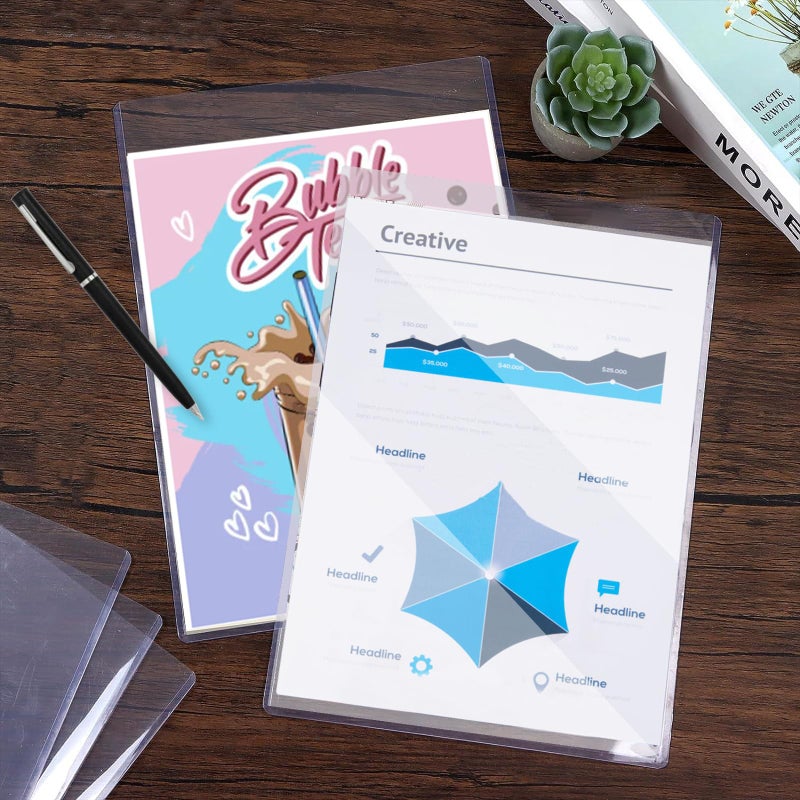 Ysglory 8 1/2" x 11" Rigid Print Protectors Clear Sheet Protectors Hard Plastic Paper Page Magazine Protectors for Collectors Rigid Top Loaders Document Holder Birth Certificate Protector (8) - Image 2