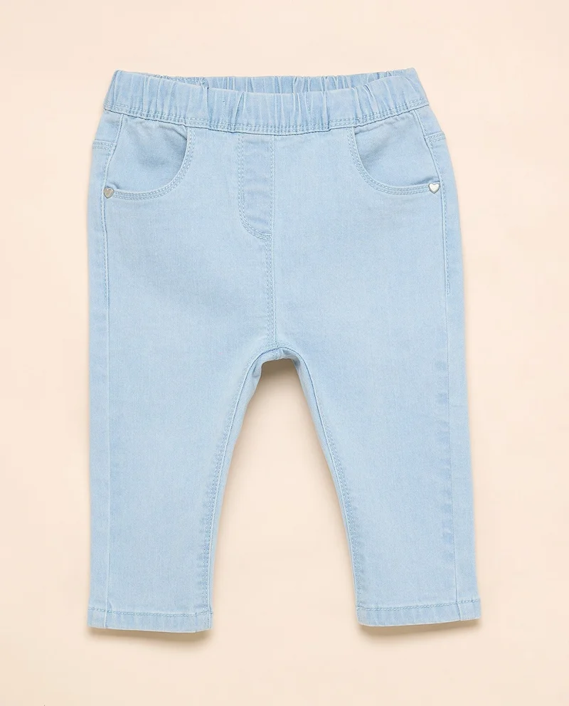 أر أند بي Washed Jeggings with Elastic Waist