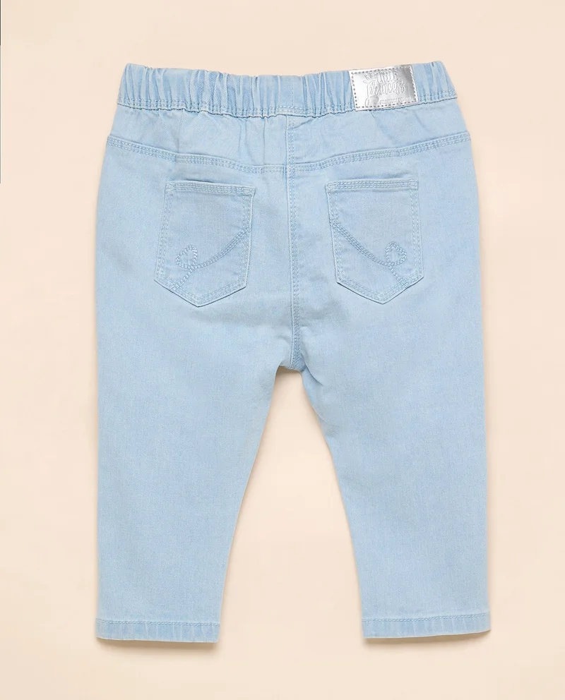 أر أند بي Washed Jeggings with Elastic Waist