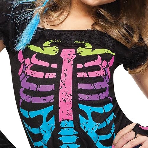 Fun World Funky Punky Bones Costume, Large 12-14, Multicolor - Image 2