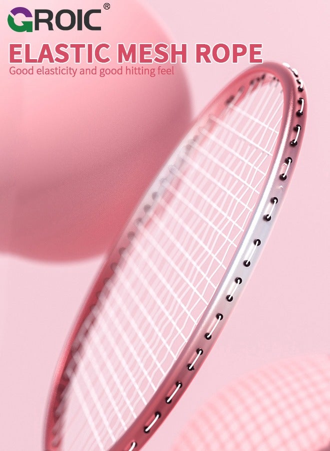GROIC زوج واحد من مضارب كرة الريشة مع 3 قطع من كرات الريشة وحقيبة حمل متضمنة، مجموعة مضارب تنس الريشة للبالغين خفيفة الوزن للعب في الفناء الخلفي والخارجي، والتدريب الاحترافي، والرياضة - Image 4