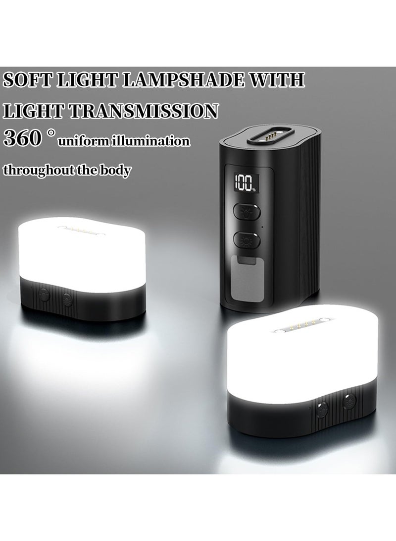 Rechargeable LED Camping Lantern, Rechargeable  Portable Tent Light, 11 Light Modes, 6000mAh Power Bank, with Magnet Base, Electric Lantern for Camping Hiking Hurricane Outage Emergency (Black) - Image 2