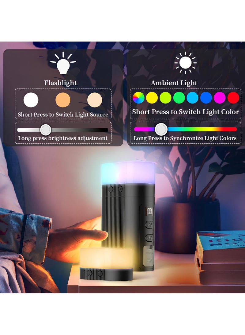 Rechargeable LED Camping Lantern, Rechargeable  Portable Tent Light, 11 Light Modes, 6000mAh Power Bank, with Magnet Base, Electric Lantern for Camping Hiking Hurricane Outage Emergency (Black) - Image 5