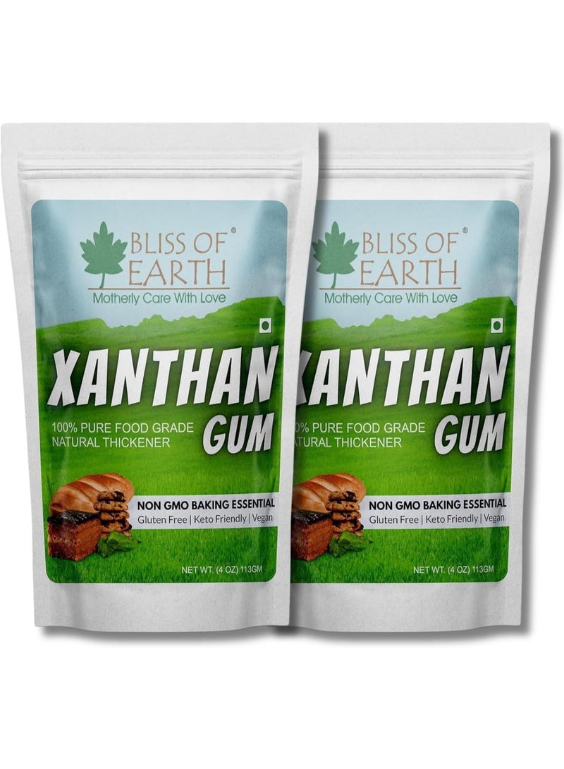 BLISS OF EARTH Xanthan Gum Powder for Ice Cream, Natural Thickener Xanthan Gum for Baking & Cooking, 100% Pure Food Grade | Gluten Free | Keto Friendly | Vegan – Pack of 2 x 113g - Image 1
