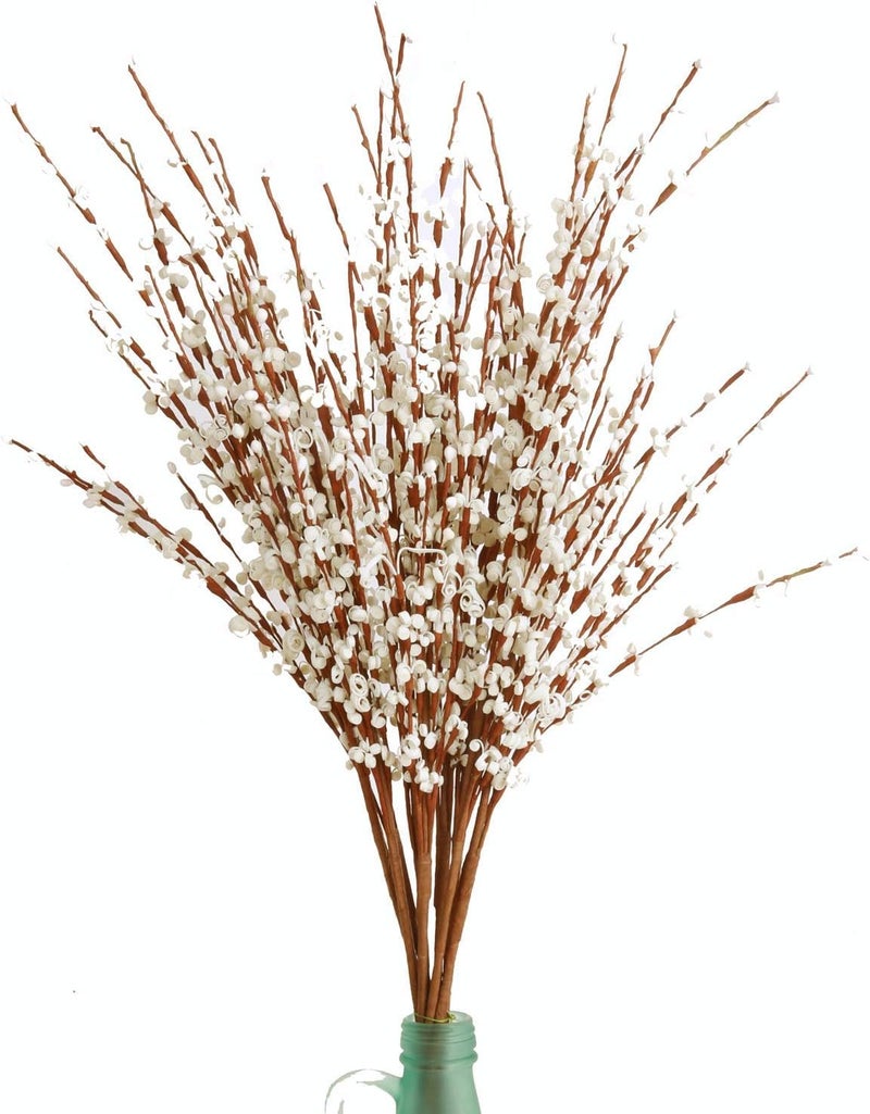 MISSWARM 5 Pieces 29.5" Long of Artificial Flowers Fake Flowers, Artificial Flowers for Wedding Home Office Party Hotel Indoor or Yard Decoration(5, White) - Image 1