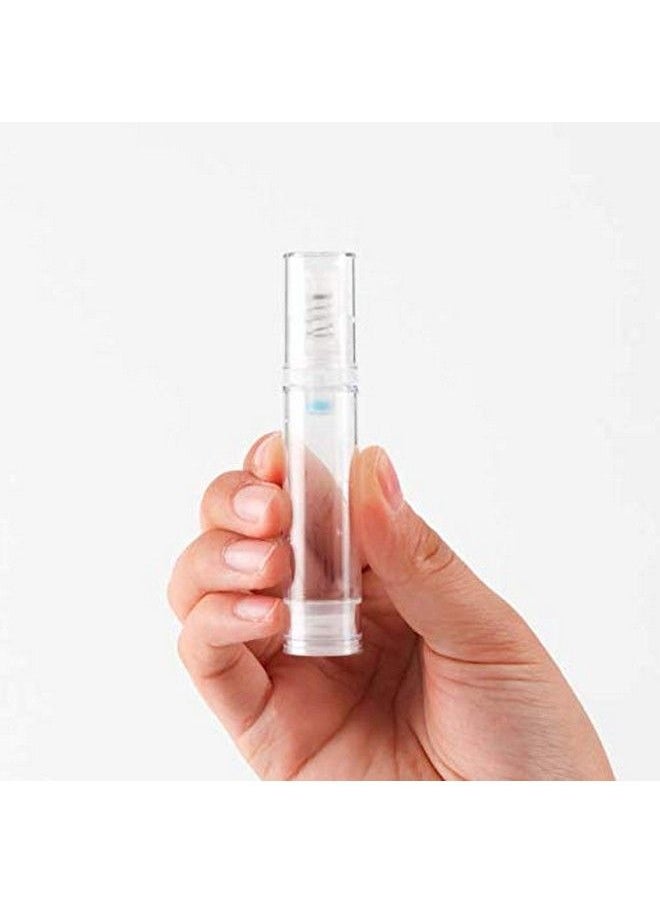 UPSTORE 12Pcs 10Ml/0.34Oz Empty Refillable Mini Clear Plastic Airless Vacuum Pump Bottles Cosmetic Makeup Travel Cream Lotion Sample Packing Makeup Liquid Container Vial Jars Dispensing Tins  - Image 5