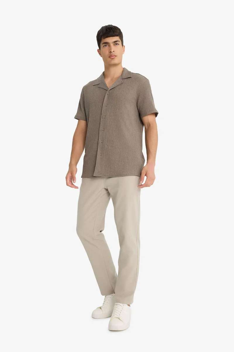 Defacto  Jogger Fit Elastic Waist Cotton Textured Trousers for Men | Best Price UAE