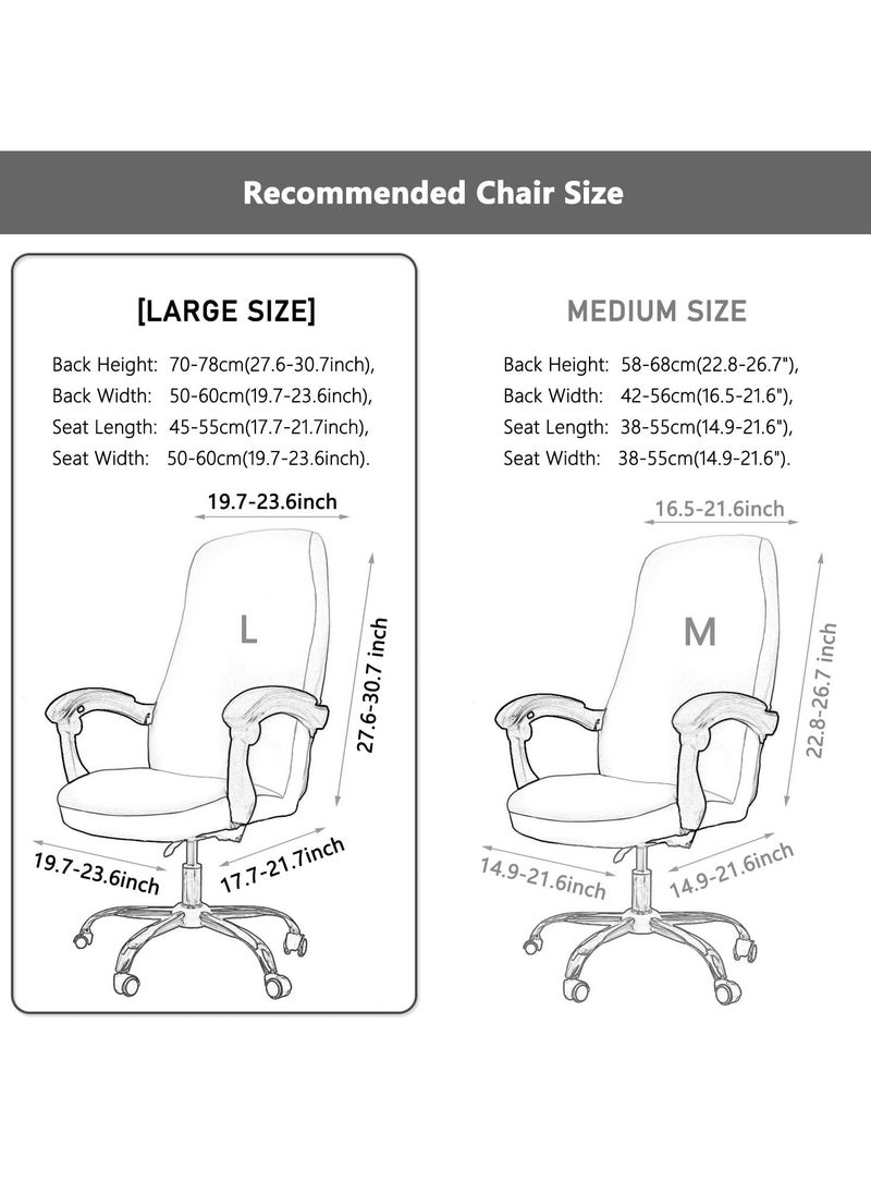 Generic Office Chair Cover Stretch Jacquard Office Computer Chair Seat Covers Removable Washable Anti-dust Waterproof Desk Chair Seat Cushion Protectors For Office Computer Chairs(Armrest Cover Include)  - Image 4