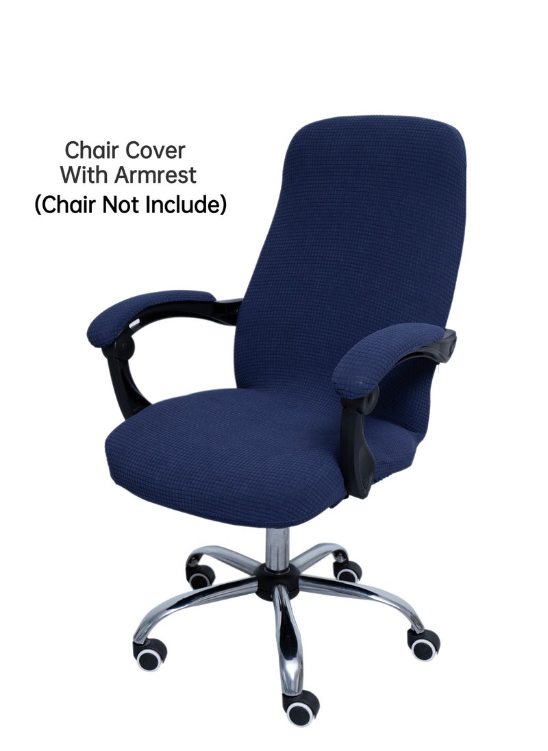Generic Office Chair Cover Stretch Jacquard Office Computer Chair Seat Covers Removable Washable Anti-dust Waterproof Desk Chair Seat Cushion Protectors For Office Computer Chairs(Armrest Cover Include)  - Image 1