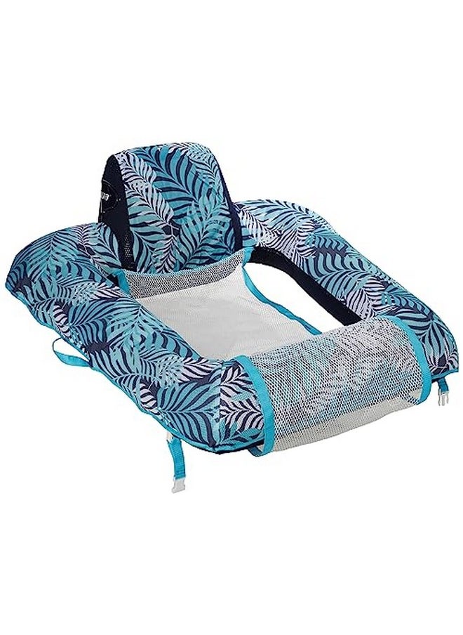 Aqua Leisure - Aqua Zero Gravity Pool Chair Lounge Inflatable Pool Chair Adult Pool Float Heavy Duty Blue Fern - Image 1