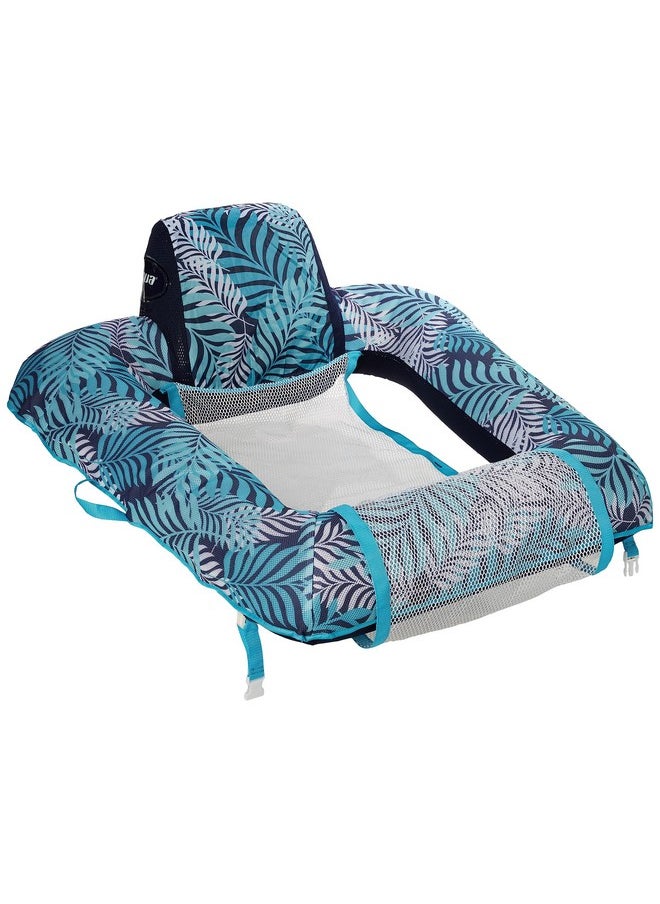 Aqua Leisure - Aqua Zero Gravity Pool Chair Lounge Inflatable Pool Chair Adult Pool Float Heavy Duty Blue Fern - Image 1