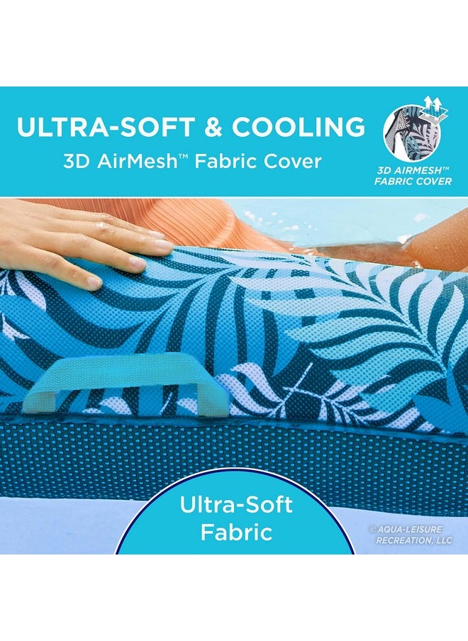 Aqua Leisure - Aqua Zero Gravity Pool Chair Lounge Inflatable Pool Chair Adult Pool Float Heavy Duty Blue Fern - Image 1
