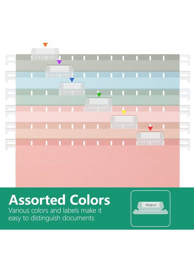 pmybupo Hanging File Folders Letter Size,Pastel Colors,6 Pack Hanging File Folders with 1/5-Cut Tabs,Heavy Duty 1 Inch Expansion,Stay Organized for Your Home and Office Bulk File,Documents and Paper - Image 4