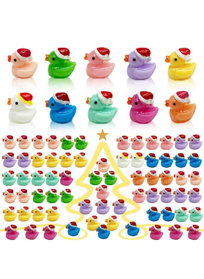 AWEELON100 Pcs Christmas Tiny Ducks Mini Resin Ducks Tiny Ducks (A) - Image 1