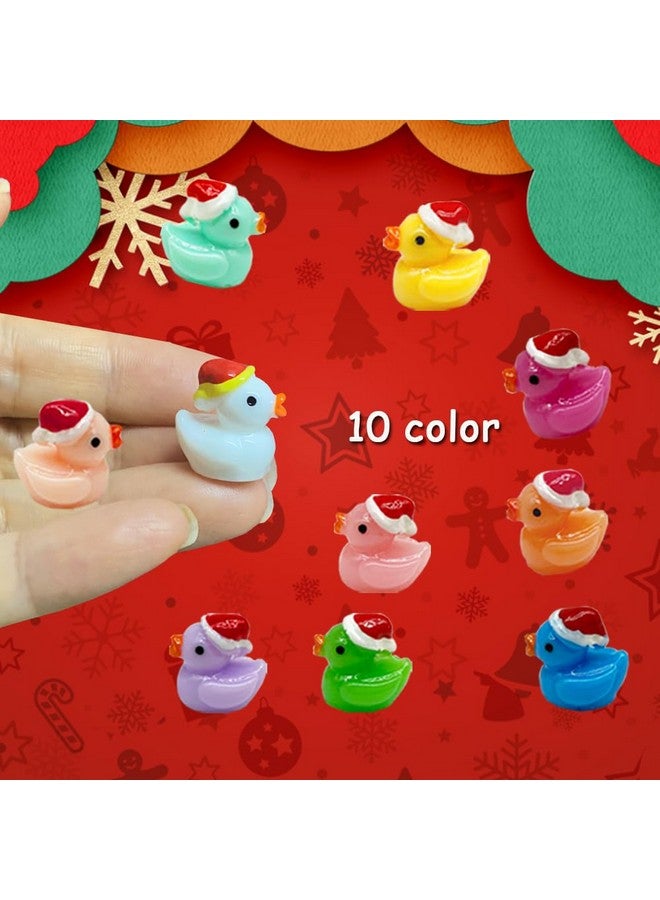 AWEELON100 Pcs Christmas Tiny Ducks Mini Resin Ducks Tiny Ducks (A) - Image 3