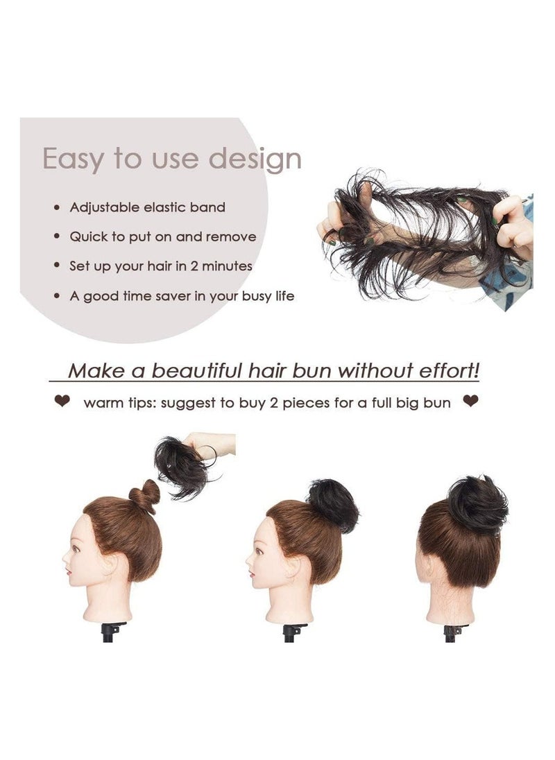 Estelle Nature Real Hair Bun ,Hair Pieces ,100% Human Hair Elastic Donut Chignons Bun ,Topknot Costume Bun Ponytail For Women  - Image 5