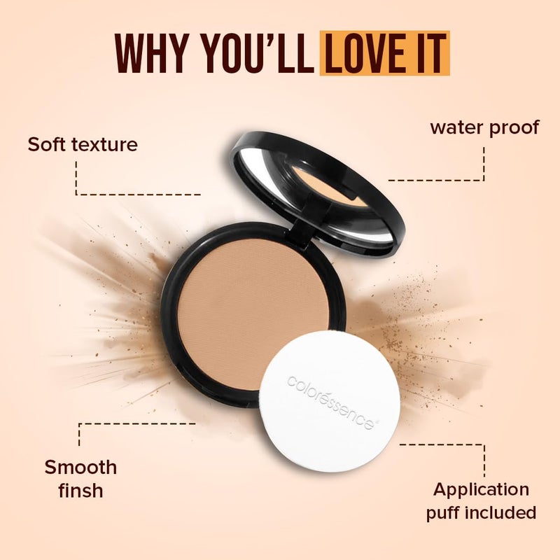 COLORESSENCE Starlet Compact Powder for Setting Base Oil Control Lightweight Formula With Free Applicator Puff Ivory Beige - Image 4