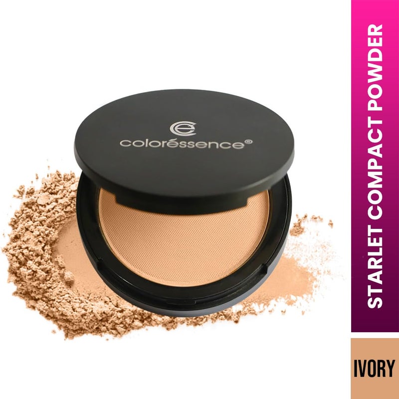 COLORESSENCE Starlet Compact Powder for Setting Base Oil Control Lightweight Formula With Free Applicator Puff Ivory Beige - Image 2