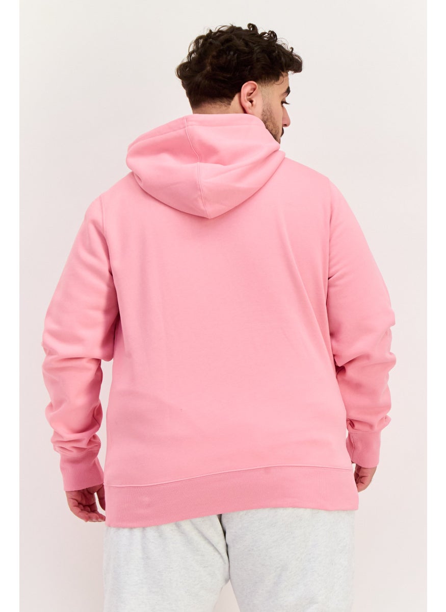 ESPRIT Men Hooded Brand Logo Long Sleeves Sweatshirt, Pink  - Image 3