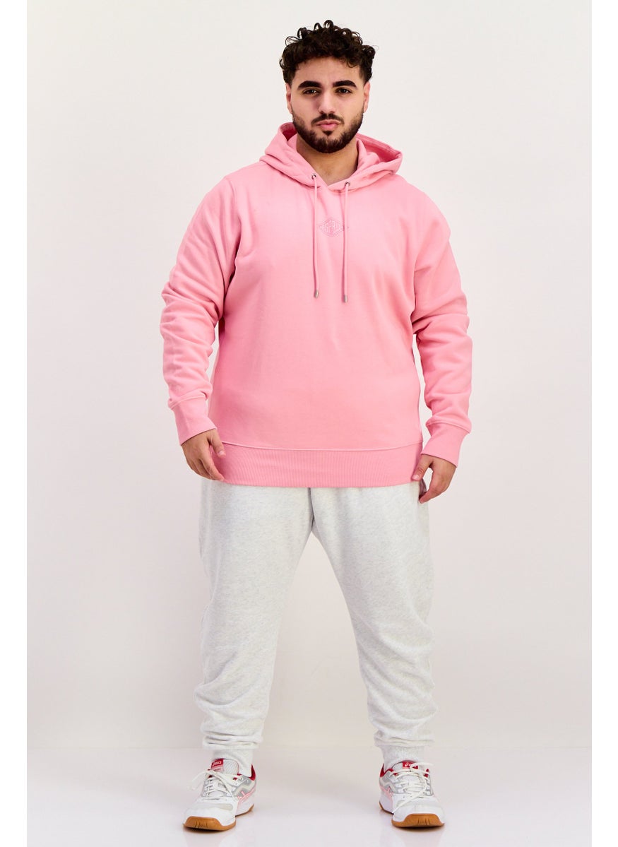 ESPRIT Men Hooded Brand Logo Long Sleeves Sweatshirt, Pink  - Image 4