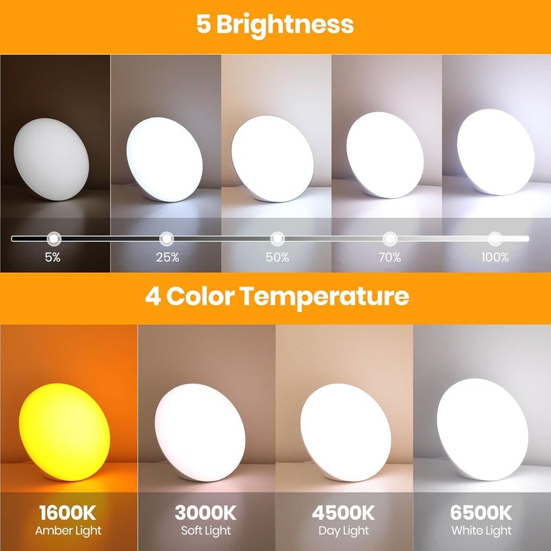 Lastar Sun Lamp, 10,000 Lux Sunlight Lamp with 4 Color Temperatures & 5 Brightness & 1H Timer, 12 RGB Colors Touch Control with Memory Function - Image 4