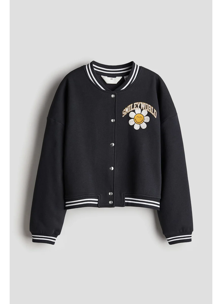 اتش اند ام Printed Sweatshirt Baseball Jacket