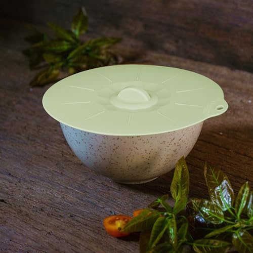 VEELAM 4 Pack 5.9" Silicone Lids for Cups Bowls Plates Pans, Microwave Splatter Cover, Kitchen Containers Lids Cover for Food Storage,Light Green Small - Image 3