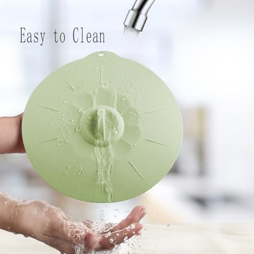 VEELAM 4 Pack 5.9" Silicone Lids for Cups Bowls Plates Pans, Microwave Splatter Cover, Kitchen Containers Lids Cover for Food Storage,Light Green Small - Image 5