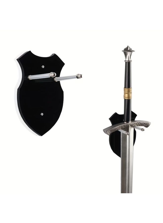 Black Acrylic Sword Wall Mount Display Rack Vertical Space Saving Design Easy Assembly - Image 1