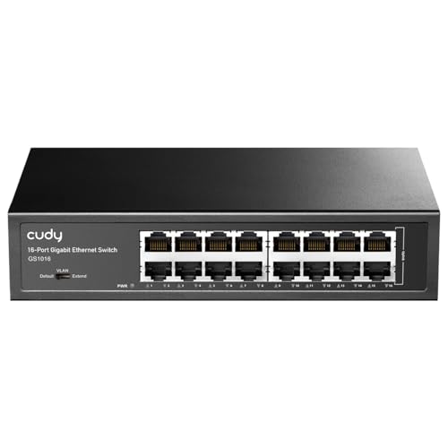 Cudy GS1016 Switch 16 Ports Gigabit DeskRackable Metal Housing Energy Efficient Fanless Plug and Play - Image 1