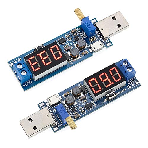 ALAMSCN 2PCS USB Buck Boost Converter Adjustable Step UP Step Down Power Supply Module Voltage Regulator DC-DC 5V to 3.3V 9V 12V 18V 24V - Image 1