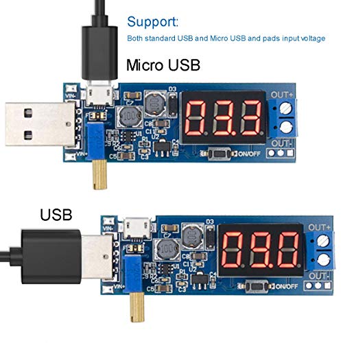 ALAMSCN 2PCS USB Buck Boost Converter Adjustable Step UP Step Down Power Supply Module Voltage Regulator DC-DC 5V to 3.3V 9V 12V 18V 24V - Image 3