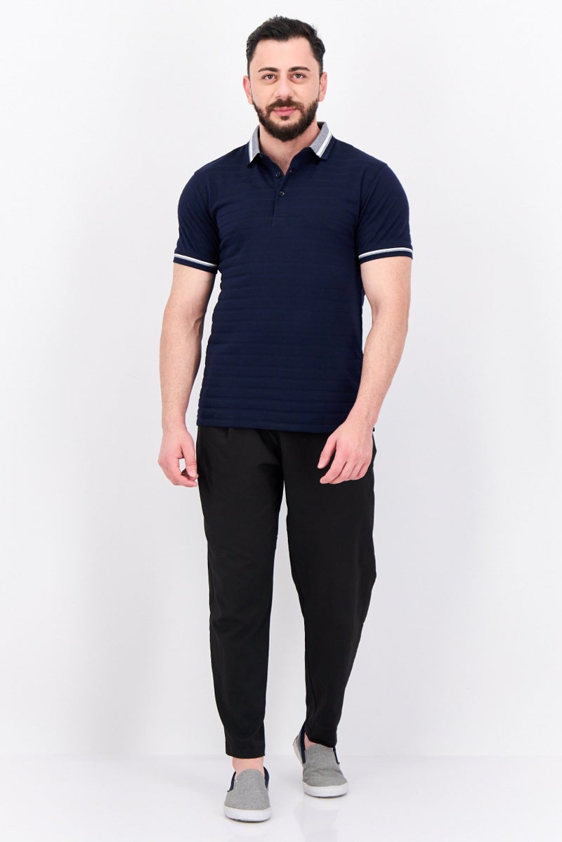 Peter Werth قميص بولو بأكمام قصيرة بتصميم عادي للرجال، كحلي داكن - Image 4