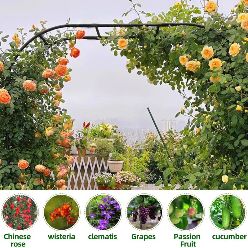 BUKLIYN Garden Arch Trellis - Length: 126in, Height: 94.5in Garden Arch Arbor Trellis for Climbing Plants Outdoor - Garden Arch for Lawn, Party, Ceremony Wedding Decoration - Image 5