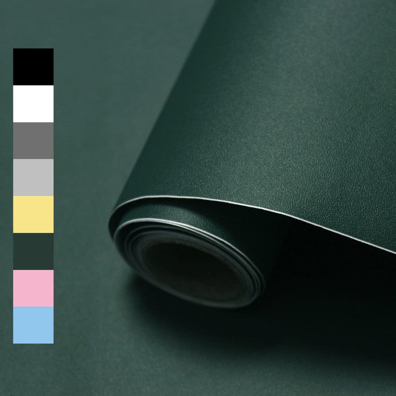 WADILE Peel and Stick Wallpaper 15.9in x 196.8in, Solid Color Contact Paper Waterproof, Vinyl Colored Wall Paper Self Adhesive, Textured Wallpaper Removable for Cabinets/Countertop, Dark Green - Image 1