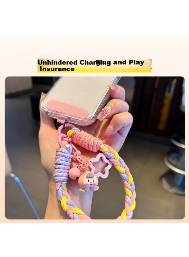Bzbc Phone Lanyard, Wrist Short Phone Chain, Phone Case Anti-loss Cord, Thickened Nylon Handmade Three-strand Braided Thickened Phone Cord Anti-loss Chain - Image 5