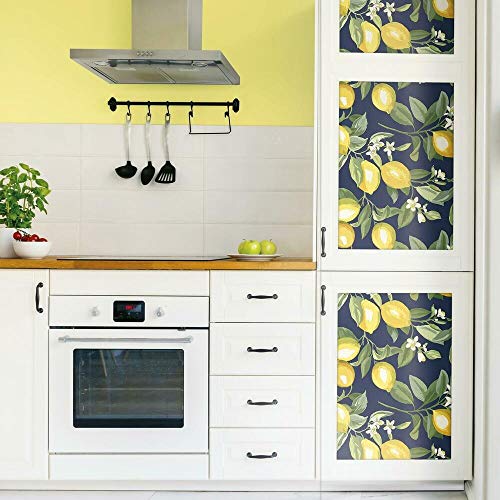 RoomMates RMK11657WP Lemon Zest Yellow and Navy Peel and Stick Wallpaper, Roll - Image 3