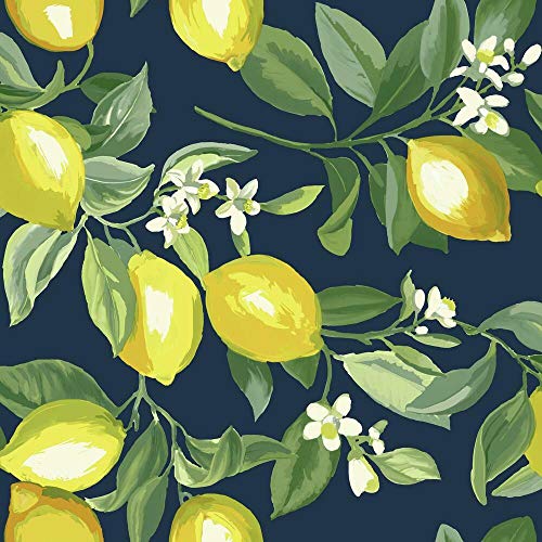 RoomMates RMK11657WP Lemon Zest Yellow and Navy Peel and Stick Wallpaper, Roll - Image 5